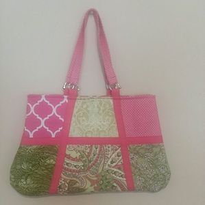 Pink & Green quilted totebag